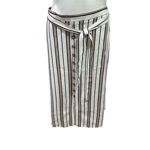 New York clothing Striped White and Brown Skirt
